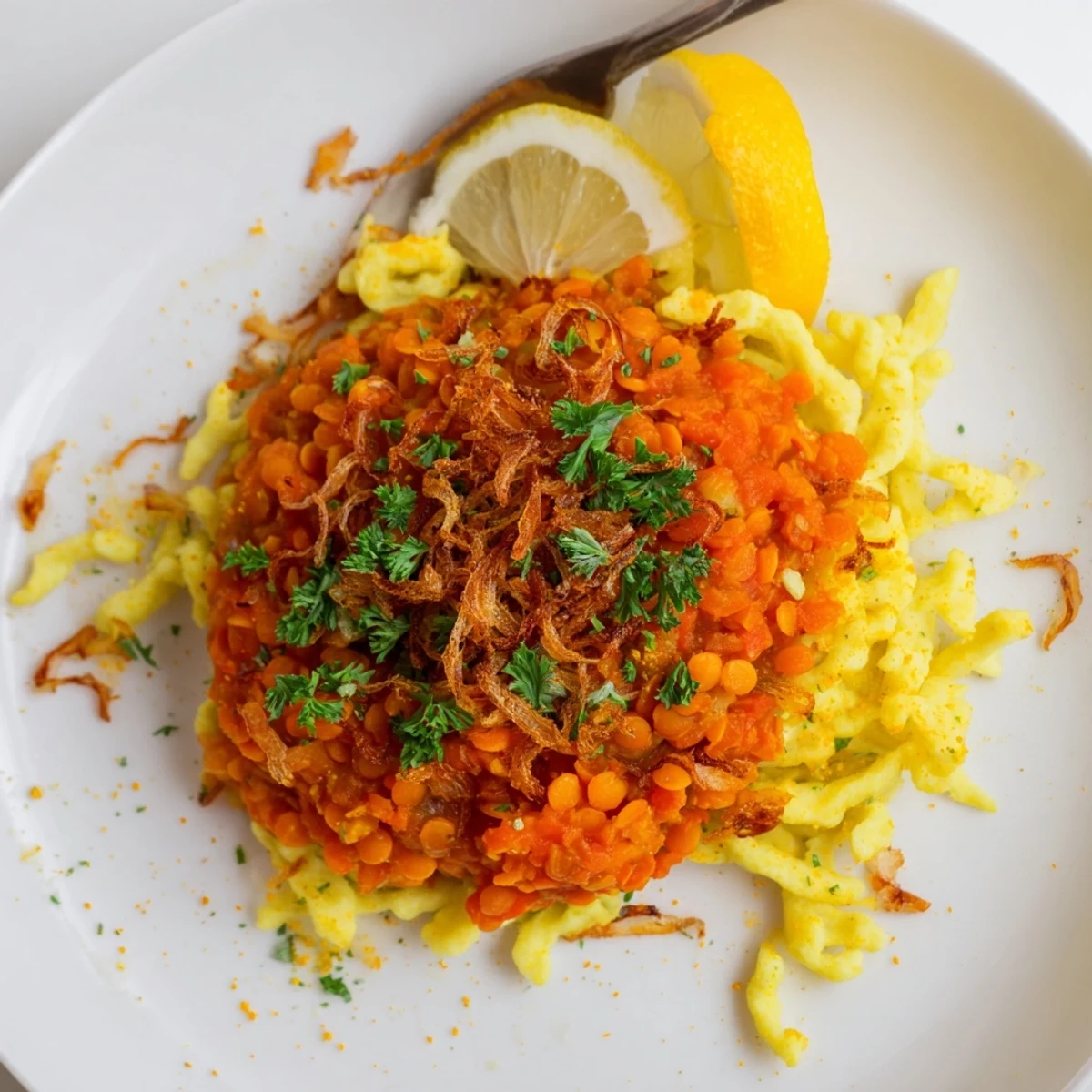 Vegan Dahl Spätzle Bowl