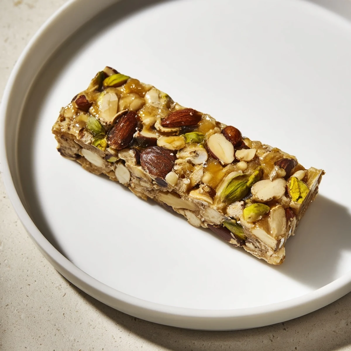 Sweet, sticky Nutty Nougat Snack Bars, perfect for a gluten-free dessert or satisfying snack.