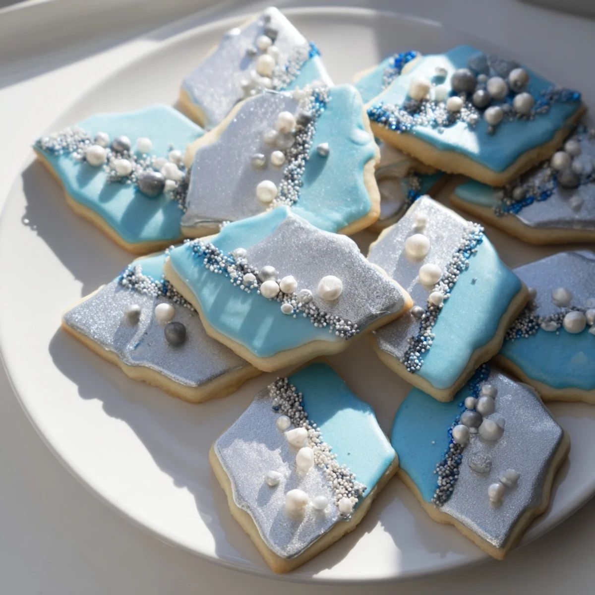 Sparkling Engagement Ring Diamond Dessert Tray, featuring elegant diamond cookies and edible silver details.