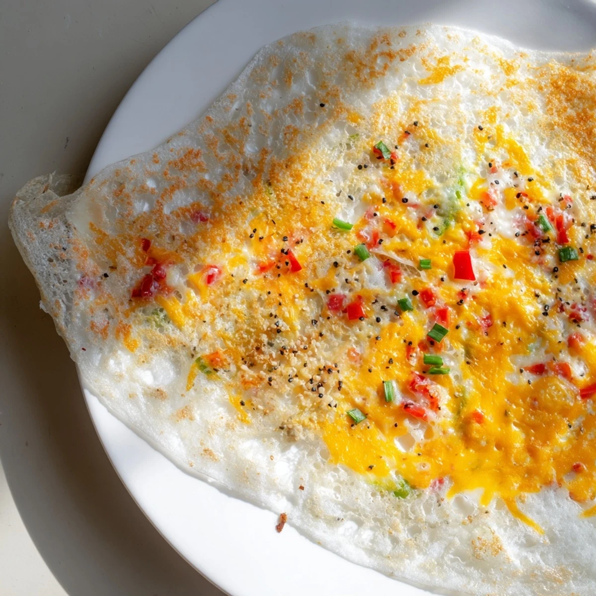 Delicious and cheesy Rice Paper Egg Cheese Wrap, a visually appealing gluten-free breakfast creation.