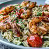 One-Pan Lemon Butter Garnelen Orzo