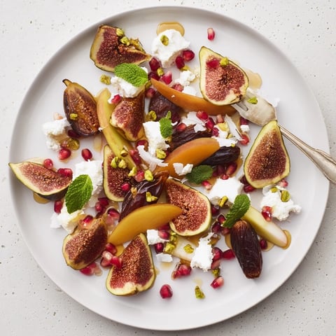 Festive Winter Fruit Snowdrift Platter featuring figs, dates, and snowy coconut, ready to serve and enjoy.