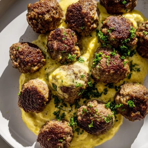 Ofen Deutsche Frikadellen Senf