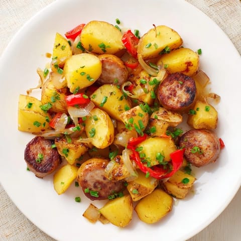 Bratwurst Hash mit Kräutern