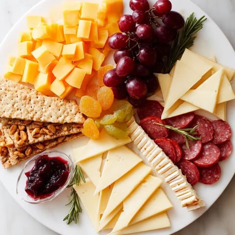 Geometrischer Käse und Fleisch