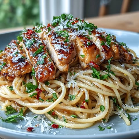 Köstliche Sticky Honey Garlic Chicken Pasta mit knusprigen Hähnchenstreifen und cremigem Parmesan über den Nudeln.