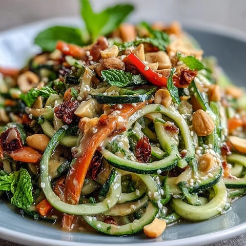 Vegan Thai Peanut Zucchini Salad