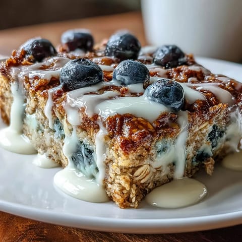 Clean Blueberry Oatmeal Bake