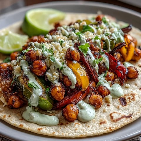 Rainbow Veggie Chickpea Fajitas