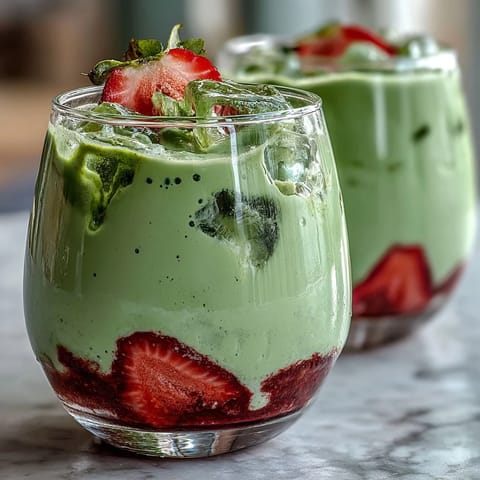 Iced Strawberry Matcha Latte