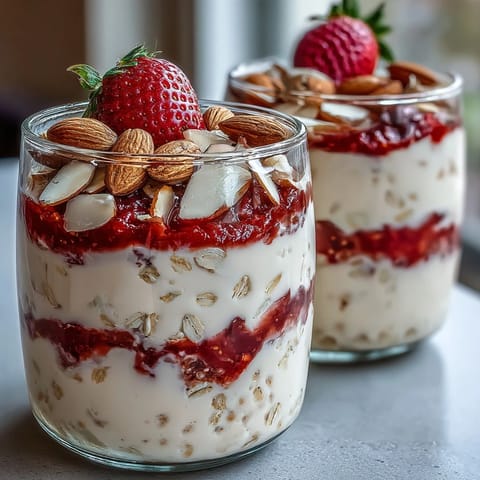 Erdbeer Protein Overnight Oats