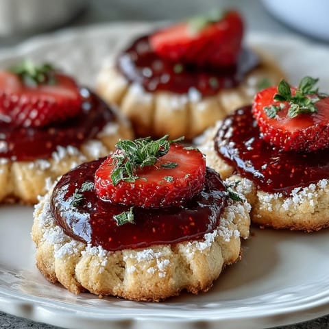 Fruchtige Erdbeer Daumen Kekse