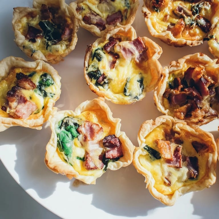 Mini quiche holiday village board arranged with rosemary trees, offering a delightful appetizer.
