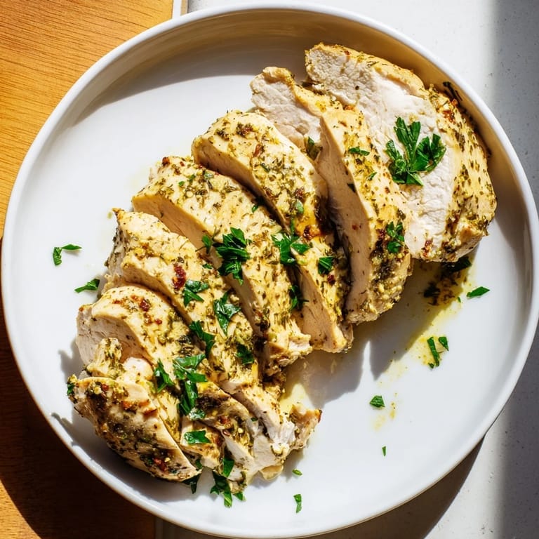 Juicy Greek yogurt chicken breasts, marinated to perfection, ready to slice and enjoy.