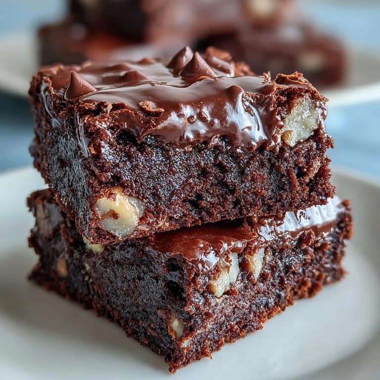 Ein Stück dieser proteinreichen Greek Yogurt Brownies neben einer Tasse Kaffee, perfekt für einen gemütlichen Nachmittag.