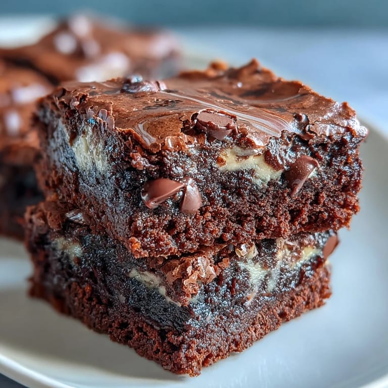 Dunkle, saftige Greek Yogurt Brownies mit Nüssen belegt und in Pergamentpapier gelegt, leicht glutenfrei zu genießen.