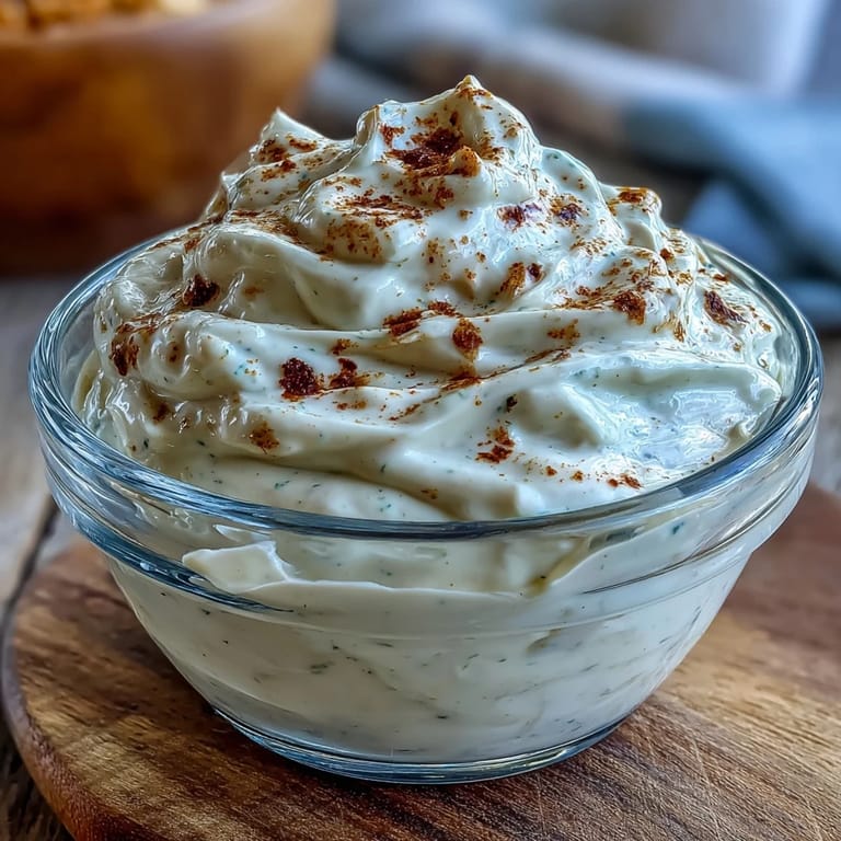 Thick and creamy Southwest Ranch Sauce drizzled over a fresh salad and crispy fries.