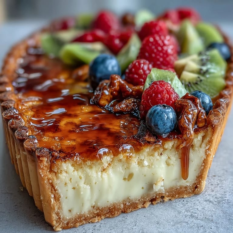 2. Aromatischer Kardamom-Custard-Tart mit seidiger Füllung und farbenfrohem Beeren-Topping.