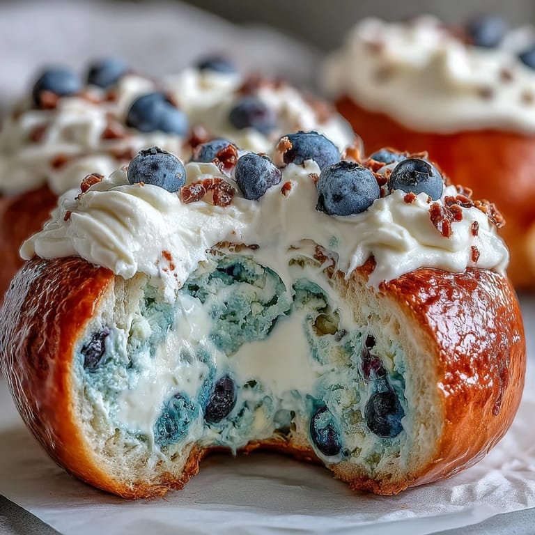 2. Proteinreiche Blaubeer-Brötchen mit fruchtigem Frosting aus griechischem Joghurt  