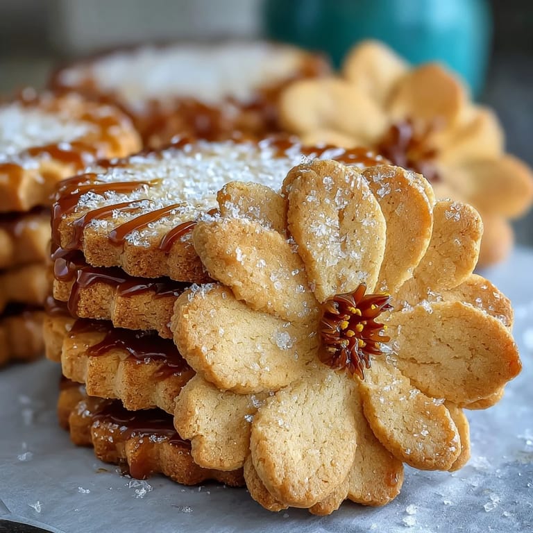 Zarte, buttrige Blütentörtchen mit goldgelben Rändern, perfekt für Frühlingsfeste und Nachmittagstee.