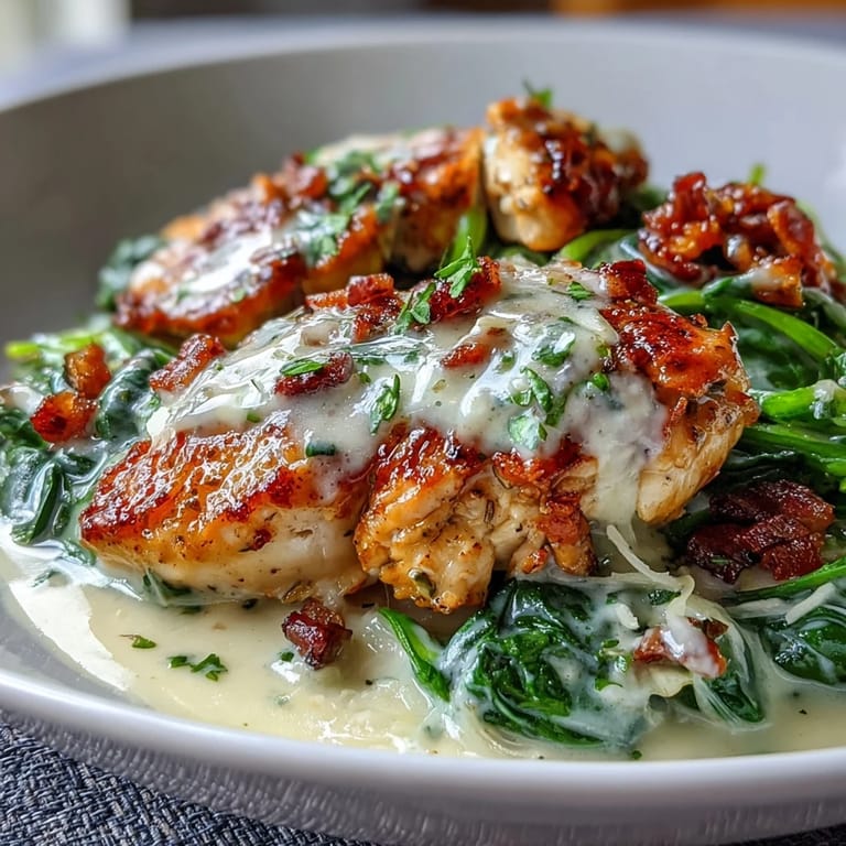 3. Farbenfrohes Zitronen-Orzo mit goldbraunem Hühnchen, Spinat und Zitronenzesten in einer Pfanne serviert.